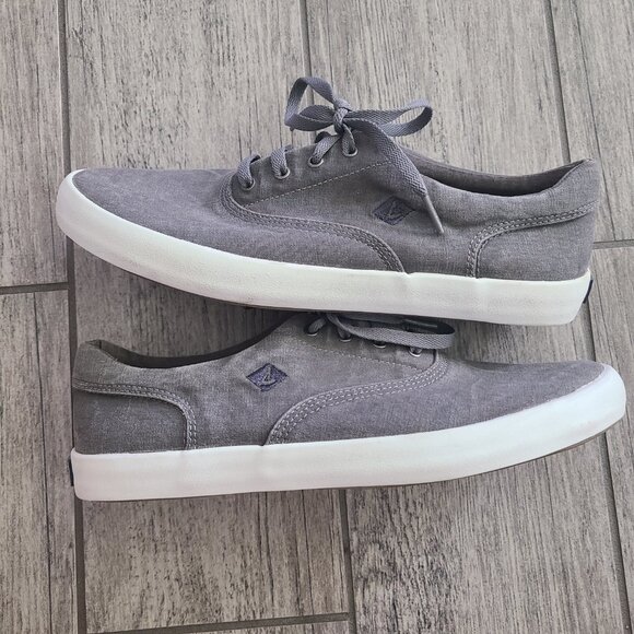 Sperry Top-Sider men's grey boat shoes fashion sneakers size 8 M - Picture 8 of 10